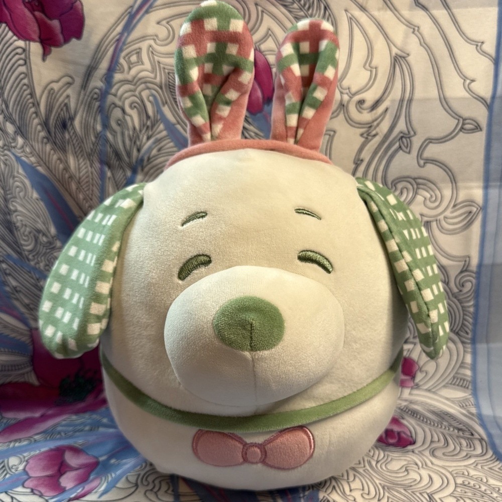 Peanuts Snoopy Squishmallows 10" Easter Bunny Ears Beagle Plush Spring